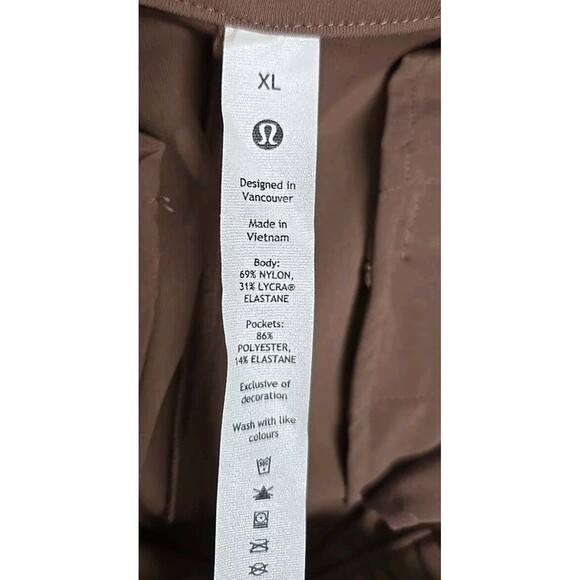 Lululemon Straight Leg Mid Rise Pant Luxtreme Taupetastic Tan Women’s Size XL - Picture 5 of 10